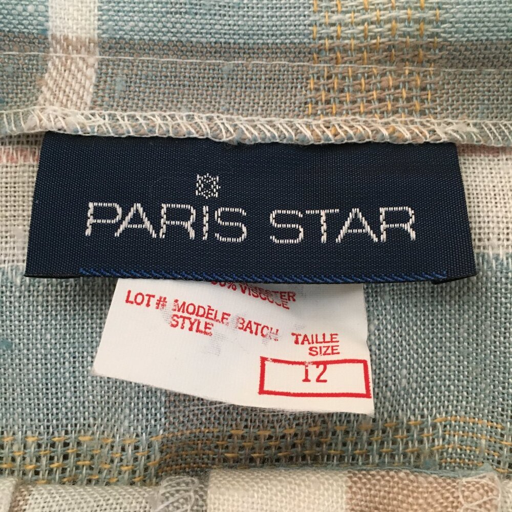 Vintage Pastel Pink & Sage Green Pocket Pleated Button Up Made in Canada Skirt - Picture 11 of 16